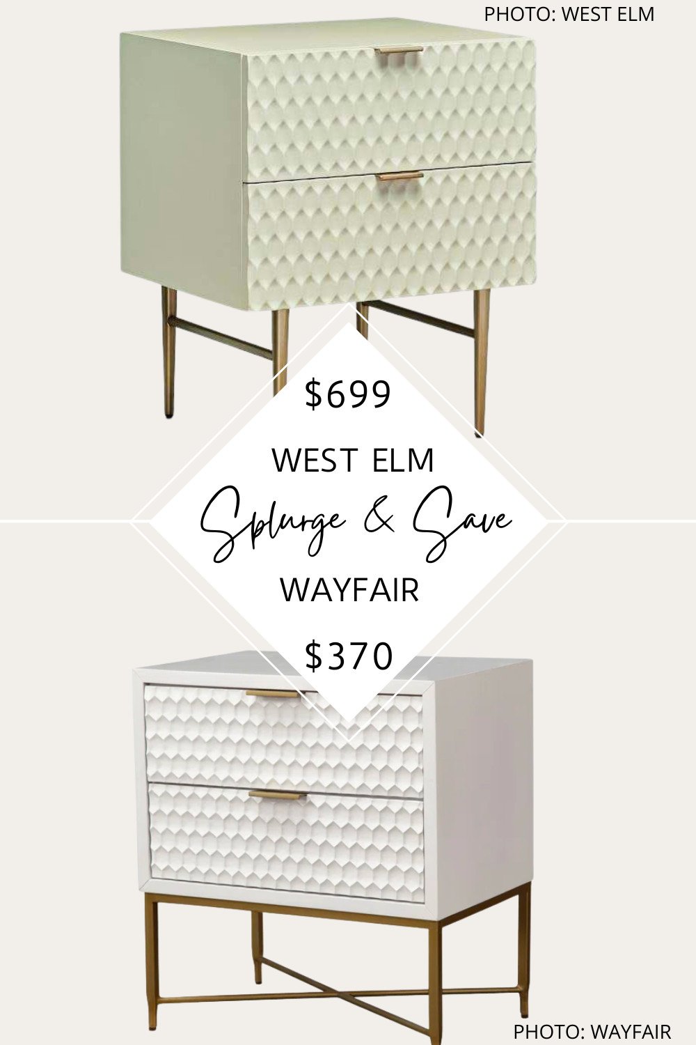 West elm 2024 nightstand white